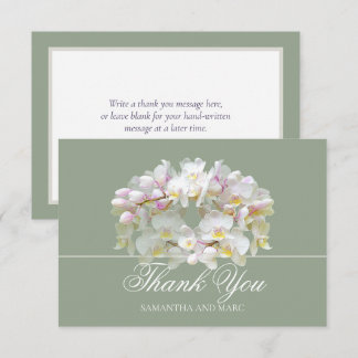 Elegant Chic White Orchid Bridal Shower Thank You Card