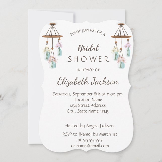 Elegant Chic,  Wind Chimes Bridal Shower Invitation (Front)