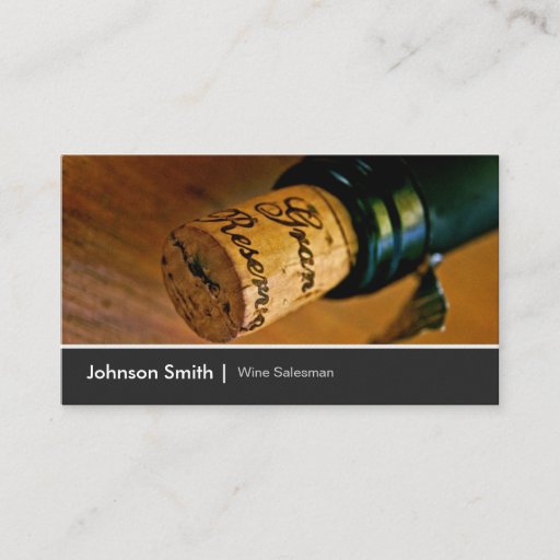 Customizable Elegant Chic Wine Bottle Salesman Salesperson Business Cards