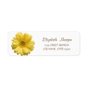 Elegant Chic,Yellow Daisy Address Label