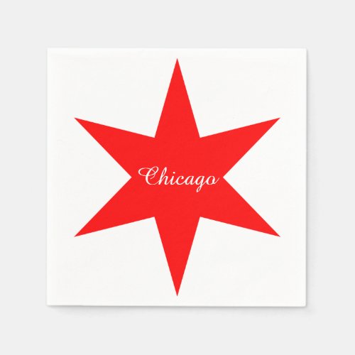 Elegant Chicago _ Chicago Flag 6_Pointed Star Napkins