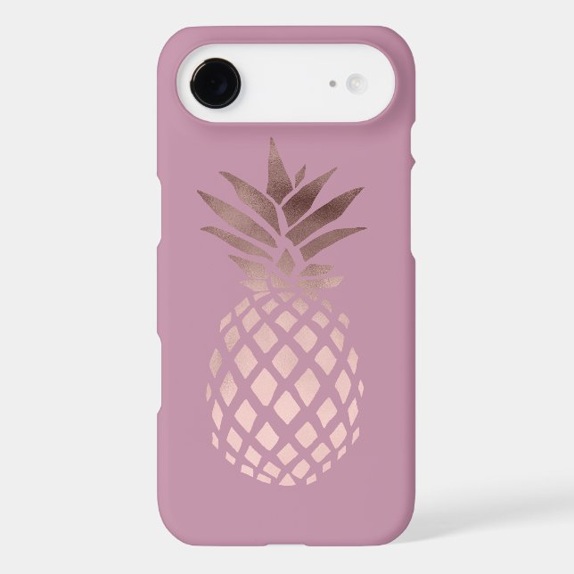 elegant chick clear rose gold tropical pineapple Case-Mate iPhone case (Back)