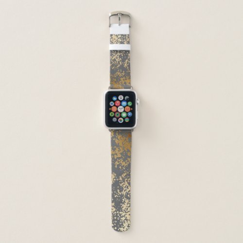 elegant chick faux gold and grey brushstrokes apple watch band