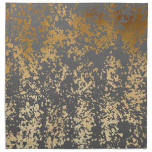 elegant chick faux gold and grey brushstrokes cloth napkin