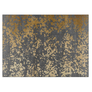 elegant chick faux gold and grey brushstrokes cutting board