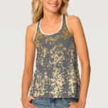 elegant chick faux gold and grey brushstrokes tank top<br><div class="desc">Modern and stylish design representing faux gold  and grey brushstrokes.</div>