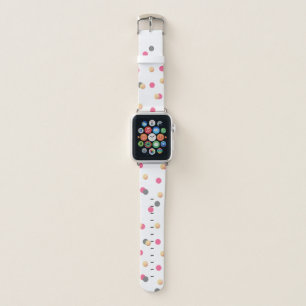 elegant chick faux gold grey pink confetti dots apple watch band