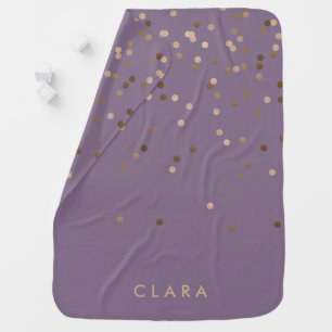elegant chick glam rose gold confetti dots violet swaddle blanket