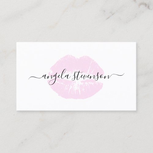 Elegant chick lilac purple lips logo makeup artist business card