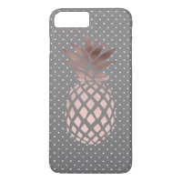 elegant chick rose gold pineapple polka dots iPhone 8 plus/7 plus case