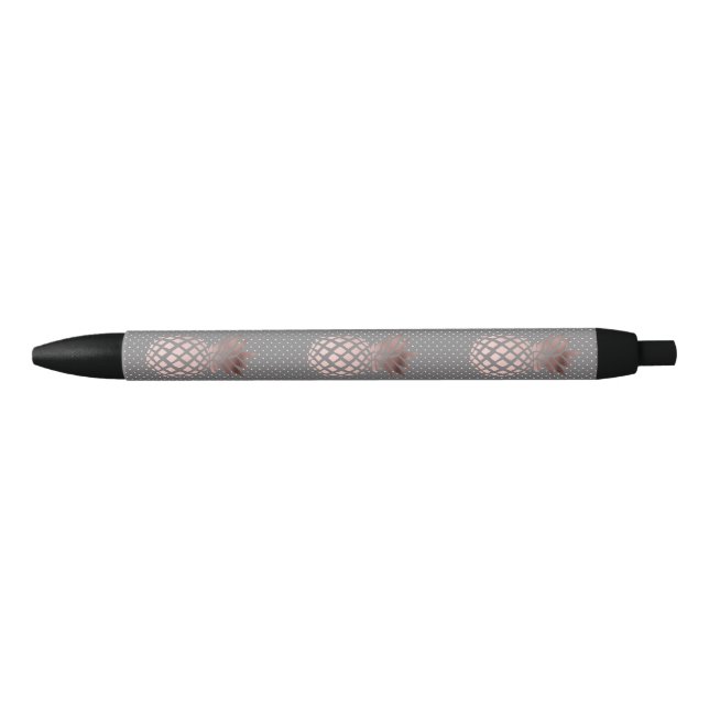 elegant chick rose gold pineapple polka dots pen (Front)