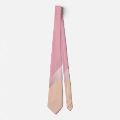 Elegant chick rose gold pink  orange geometric neck tie