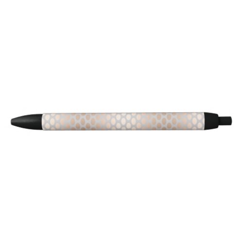 Elegant Chick Rose Gold Polka Dots Pattern Grey Black Ink Pen