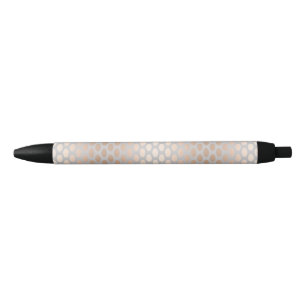 Elegant Chick Rose Gold Polka Dots Pattern Grey Pen