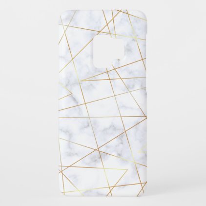 elegant chick white marble faux gold geometric Case-Mate samsung galaxy s9 case