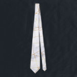 elegant chick white marble faux gold geometric neck tie<br><div class="desc">Stylish,  modern and elegant design featuring faux white marble and faux gold geometric pattern.</div>