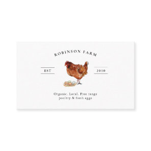 Elegant Chicken and  Fresh egg Farm Business Card