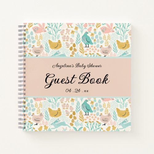 Elegant Chicken Baby Shower Guestbook Notebook
