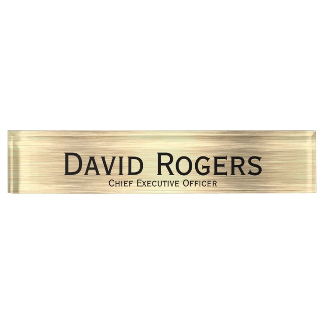 Elegant Chief Executive Officer Desk Name Plate (Front)