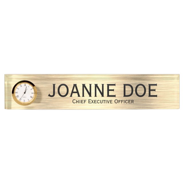 Elegant Chief Executive Officer Desk Name Plate (Front)