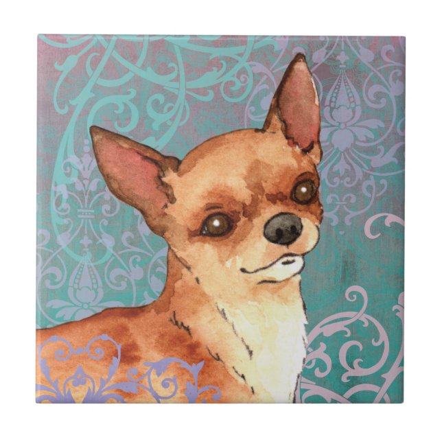 Elegant Chihuahua Ceramic Tile (Front)