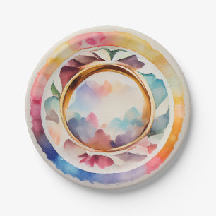 Elegant China Watercolor Wedding Plates & Bowls