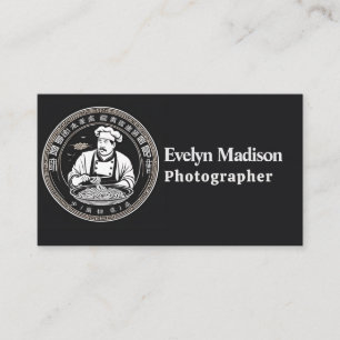 Elegant Chinese Chef's Logo with Traditional Business Card