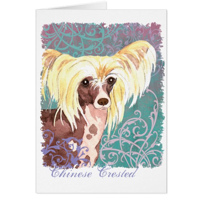 Elegant Chinese Crested Card (Front)