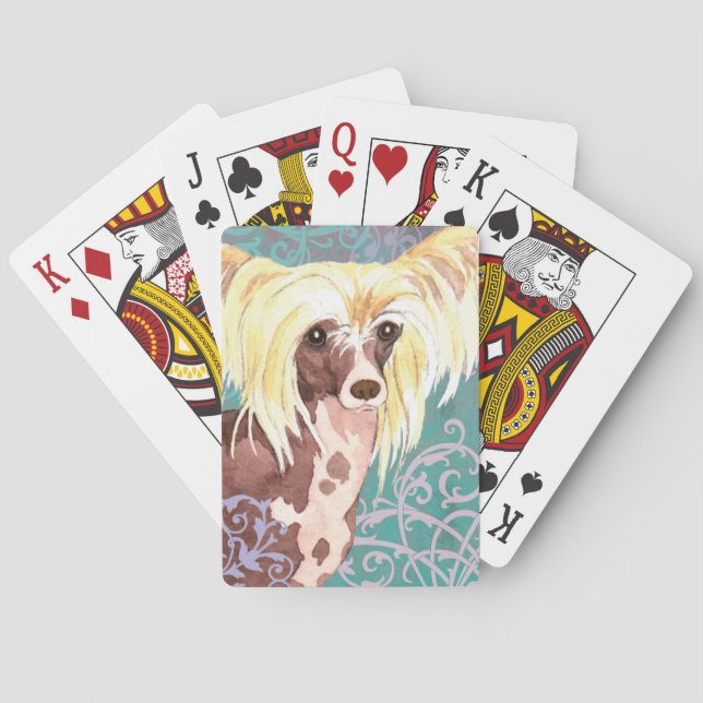 Elegant Chinese Crested Poker Cards (Back)