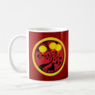 Elegant Chinese New Year Ox Lanterns Coffee Mug