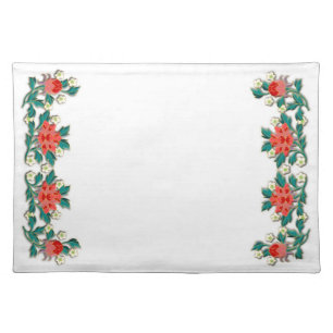 Elegant chinese peonies ornament cloth placemat