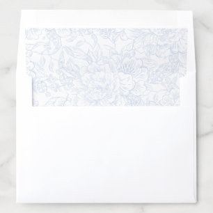 Elegant Chinoiserie Blue Floral Wedding Envelope Liner