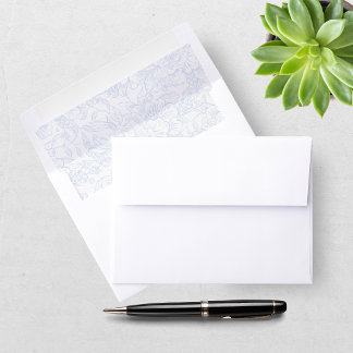 Elegant Chinoiserie Blue Floral Wedding Envelope Liner