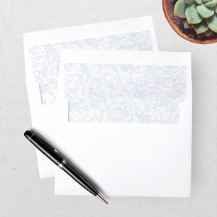 Elegant Chinoiserie Blue Floral Wedding Envelope Liner