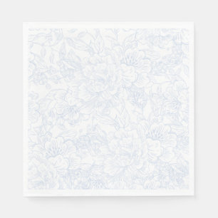 Elegant Chinoiserie Blue Floral Wedding Napkins