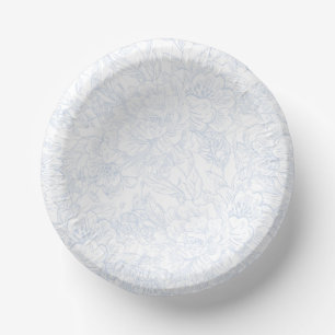 Elegant Chinoiserie Blue Floral Wedding Paper Bowls