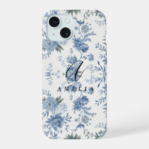 Elegant Chinoiserie Blue Toile iPhone 15 Case