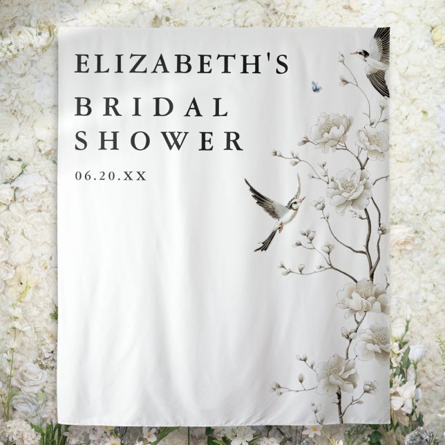 Elegant Chinoiserie Bridal Shower Photo Backdrop (Elegant Chinoiserie Bridal Shower Photo Backdrop)