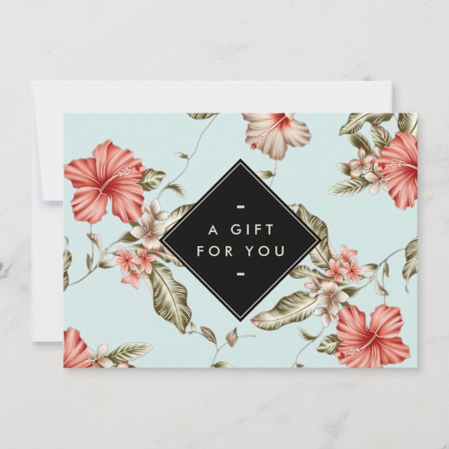 Elegant Chinoiserie Floral Pattern Gift Card (Front)