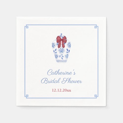 Elegant Chinoiserie Holidays Bridal Shower Party Napkins