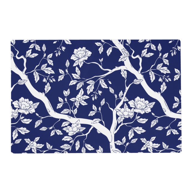 Elegant Chinoiserie Laminated Placemat (Front)