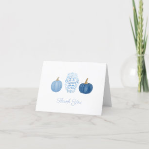 Elegant Chinoiserie Pumpkins Bridal Shower  Letterpress Thank You Card