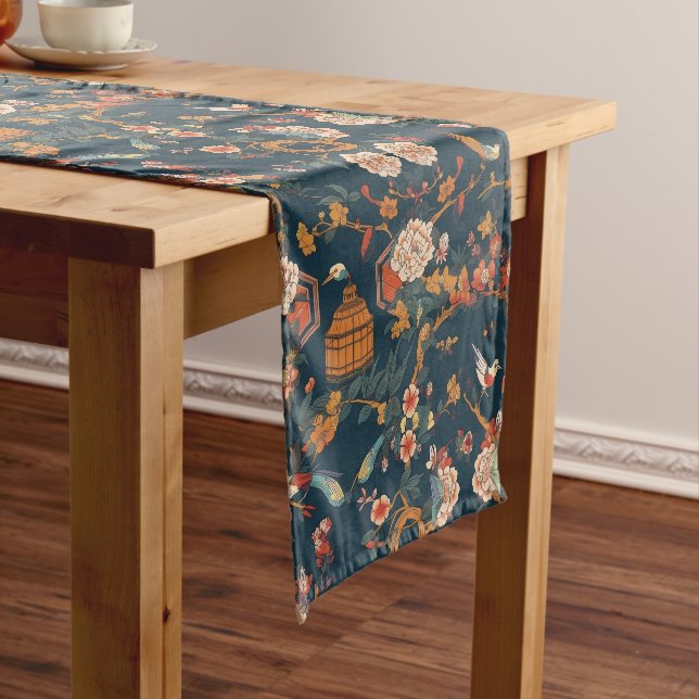 Elegant Chinoiserie Short Table Runner (In Situ)