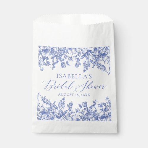 Elegant Chinoiserie Victorian Blue Bridal Shower Favor Bag