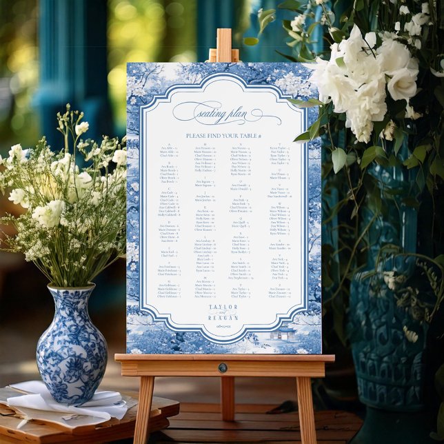 Elegant Chinoiserie Wedding Seating Chart ID1094 Foam Board (Creator Uploaded)