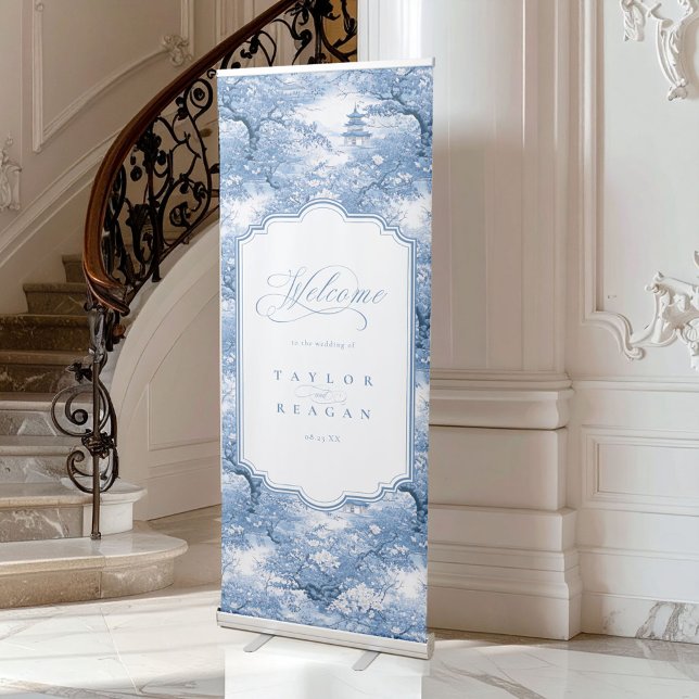 Elegant Chinoiserie Wedding Welcome ID1094 Retractable Banner (Creator Uploaded)
