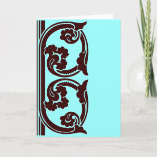 Elegant Chocolate and Teal Gothic Blank Art Cards