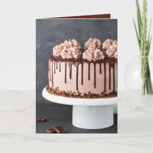 Elegant Chocolate Birthday Cake Card