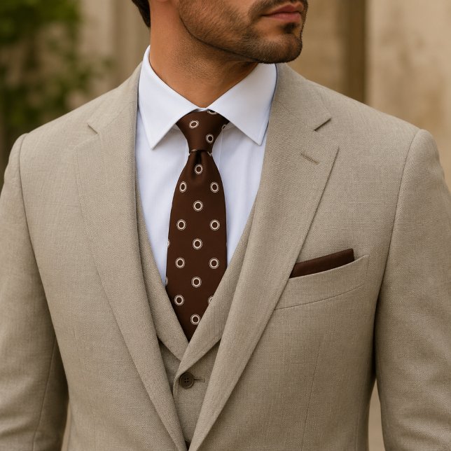 Elegant Chocolate Brown Polka Dot Neck Tie (Creator Uploaded)