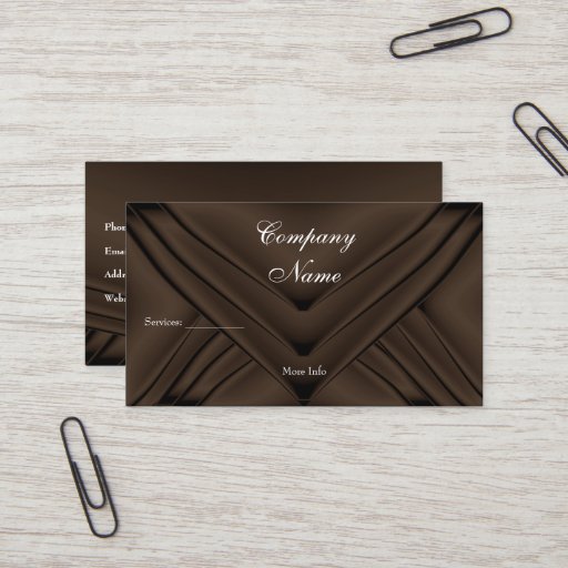 Customizable Elegant Chocolate Silk Purse Company Business Card Templates